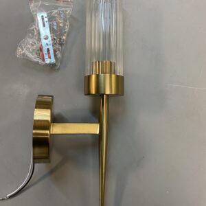 Ilgar Golden Wall Lamp with Transparent Glass Lampshade