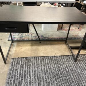 Desk with Metal Legs and Drawer. Black. 47.25 x 23.75 x 29.5"H