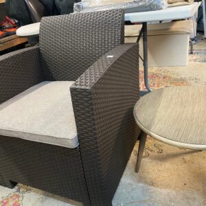 New Resin Wicker Outdoor Chair with Cushion 26x22x30"H