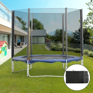 8FT Round Trampoline Enclosure Net Outdoor Bounce Safety Net Replacement for 6 Poles Black