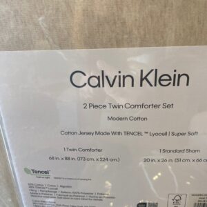 Calvin Klein Twin Beige Cotton Comforter Set