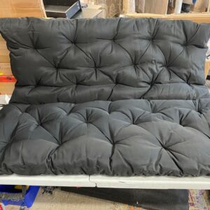 Thick Black Seat Cushion with Ties. 52x22