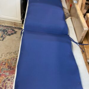 Thick Outdoor Navy Lounge Cushion with Ties. 74x22"