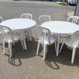 Outdoor Plastic White Table and Chair Set