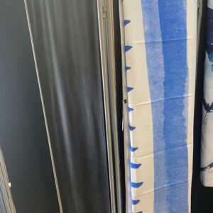 Set of 2 Blue and White Tab Shower Curtains. 82"x50"ea