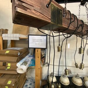 Saugerties 10 Light Wood Beam Chandelier. 46.45"