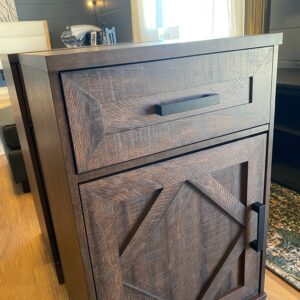 Glendora 31.9” tall nightstand set with two shelf cabinet and drawer. 15x20W